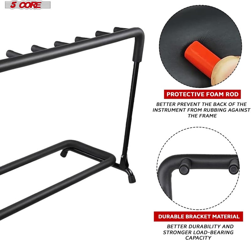 5 Core Multi Guitar Stand Rack Heavy Duty 7 Guitars Holder Universal Multi Storage for Band Stage Acoustic Electric and Bass Soporte Para Guitarra GRack 7N1 OVAL - Image 4